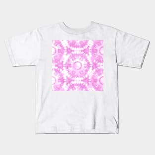 Pink and White Tie Dye Batik Kids T-Shirt